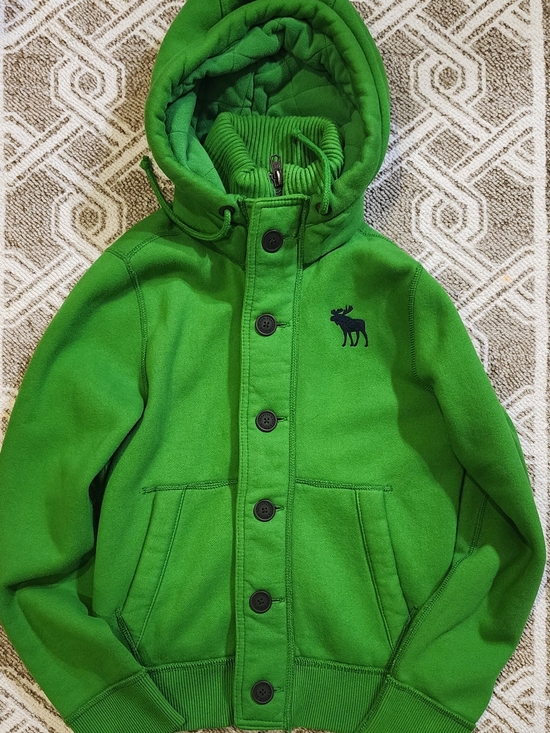 Abercrombie & Fitch Other - Mens Green Hooded Button-Up Sweatshirt